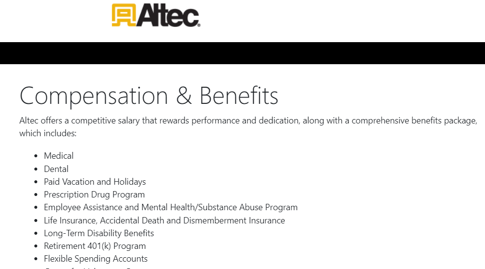 Altec Employee Benefits